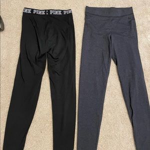 2pair of Victoria’s Secret leggings size small. One gray and one black